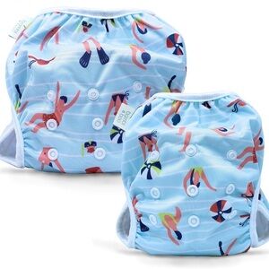 Bambi & Boo-Reusable baby Swim Diapers, 1 Pack (S & L), 10-40 lbs. open bag. New